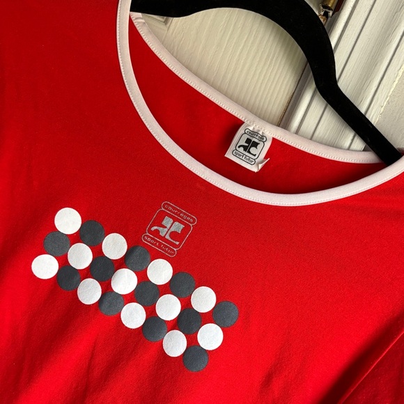 COURREGES red t shirt with logo - Picture 1 of 2